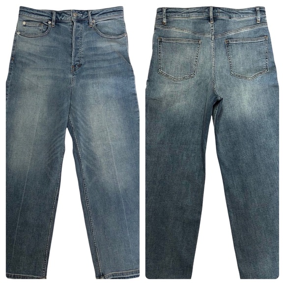Free People Wales Stonewashed High Waist Button Fly Wide Leg Crop Jeans- 28 x 26 - Picture 1 of 10
